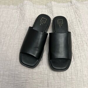 Black platform sandals/slides
